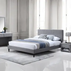 Nastya King Bed - Grey