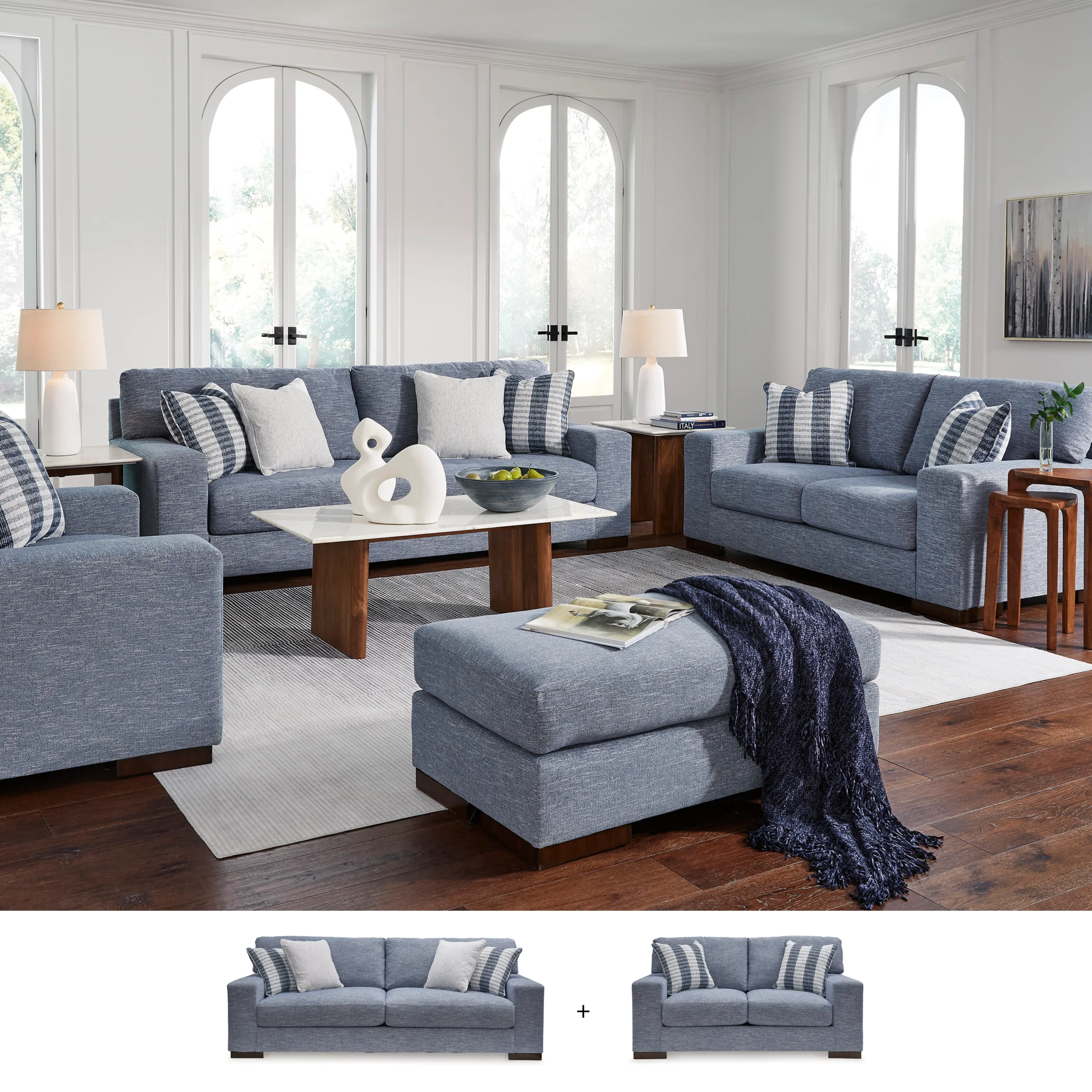 Belvoir Sofa Set Denim B United Furniture