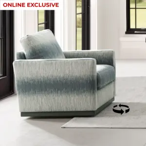 Bushari Swivel Chair - Light Blue