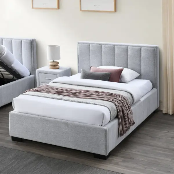 Selma Single Bed (With Hydraulic Storage) - Grey