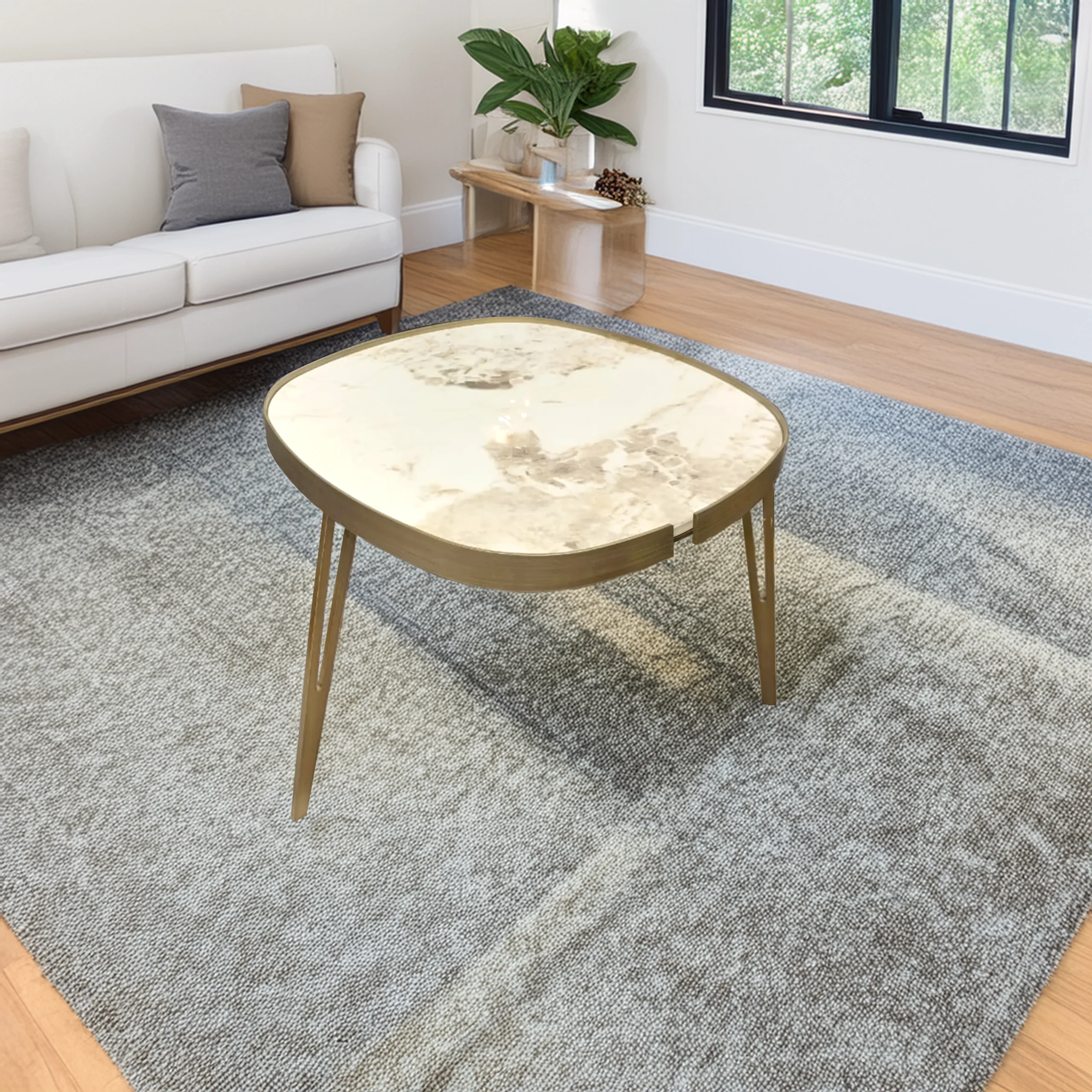 Seed End Table Gold Aa United Furniture