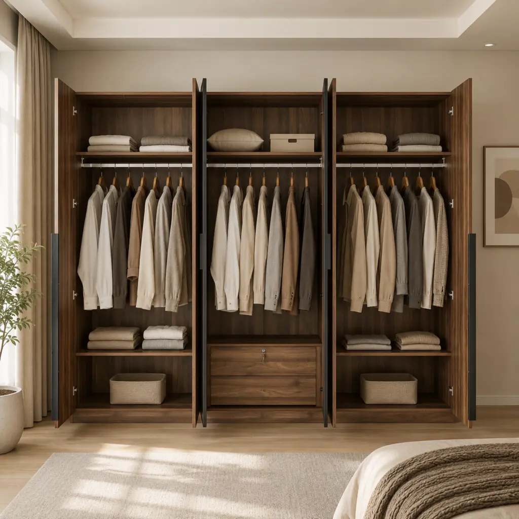 Tooks 6 Door Wardrobe Open United Furniture