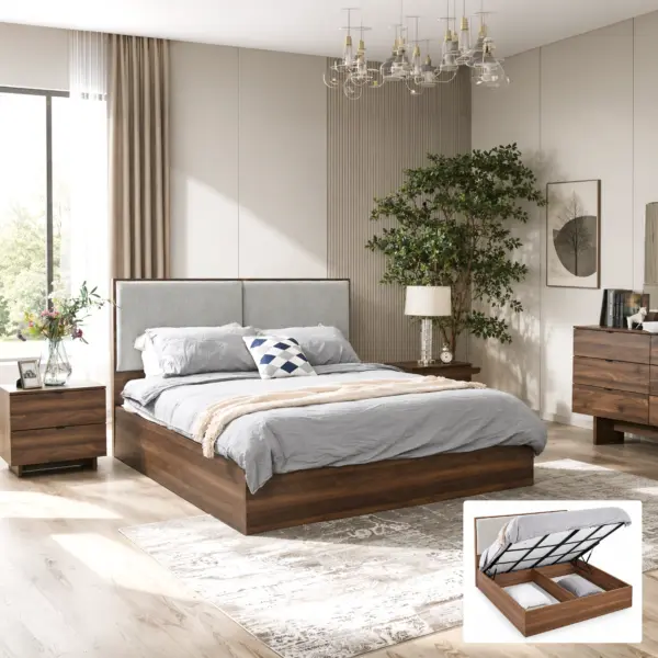 Tooks King Bed (With Hydraulic Storage)
