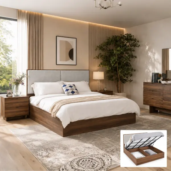 Tooks Queen Bed (With Hydraulic Storage)