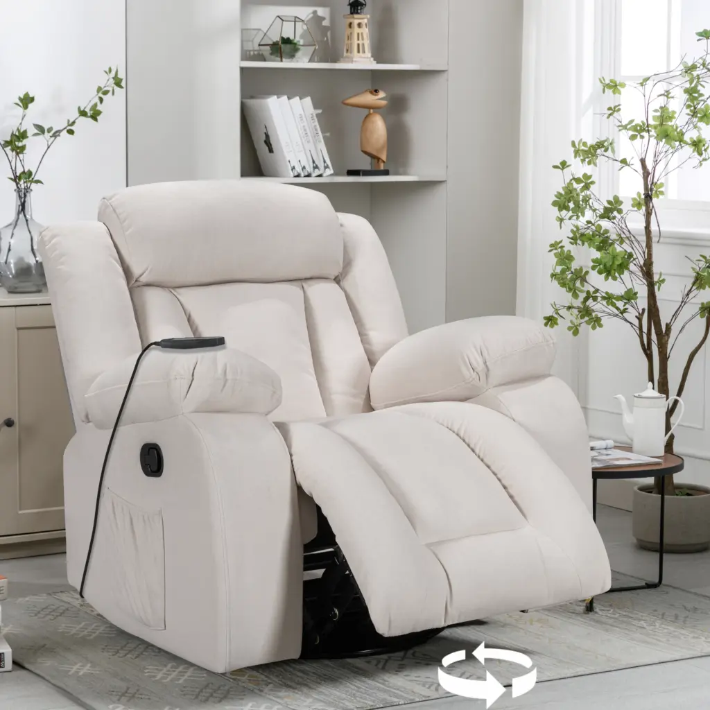 Karlie Swivel Recliner Beige United Furniture