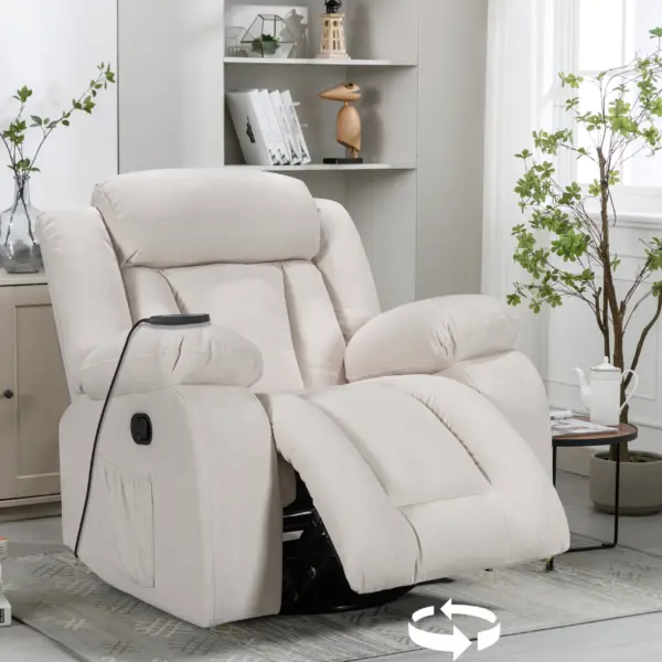 Karlie Swivel Recliner - Beige