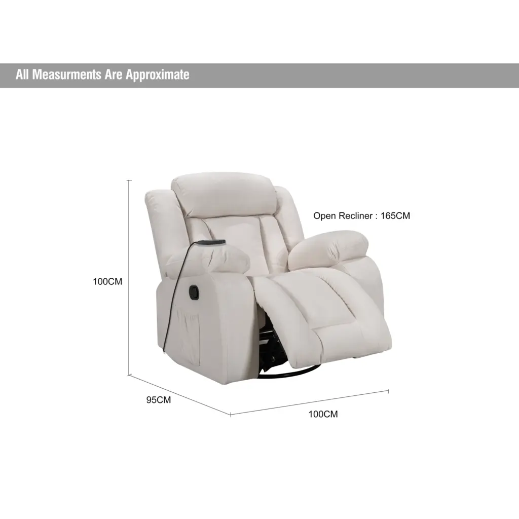 Karlie Swivel Recliner Beige Dia United Furniture