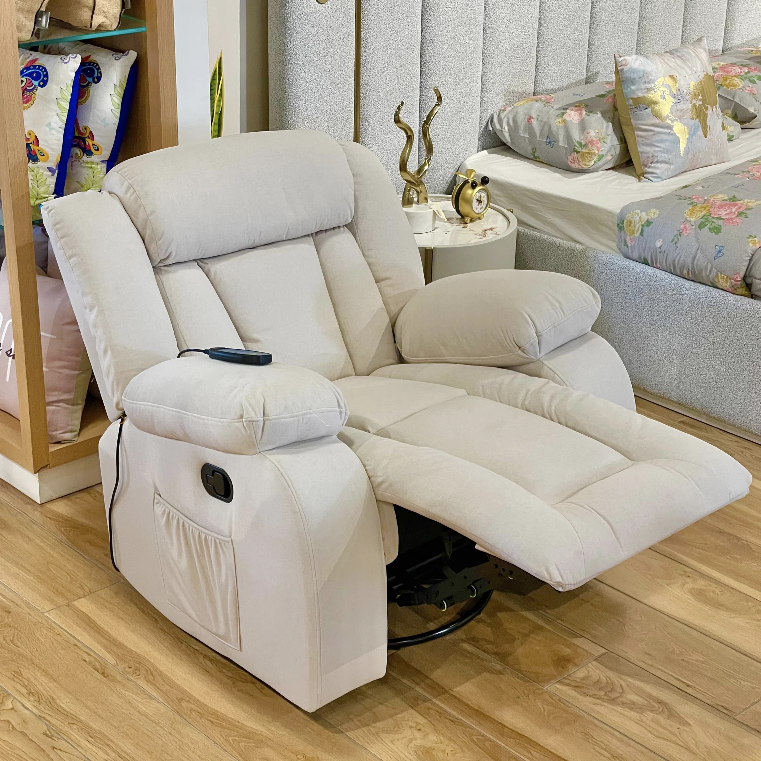 Karlie Swivel Recliner Beige Open United Furniture