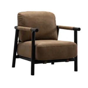 Sean Accent Chair with Black Arm - Brown