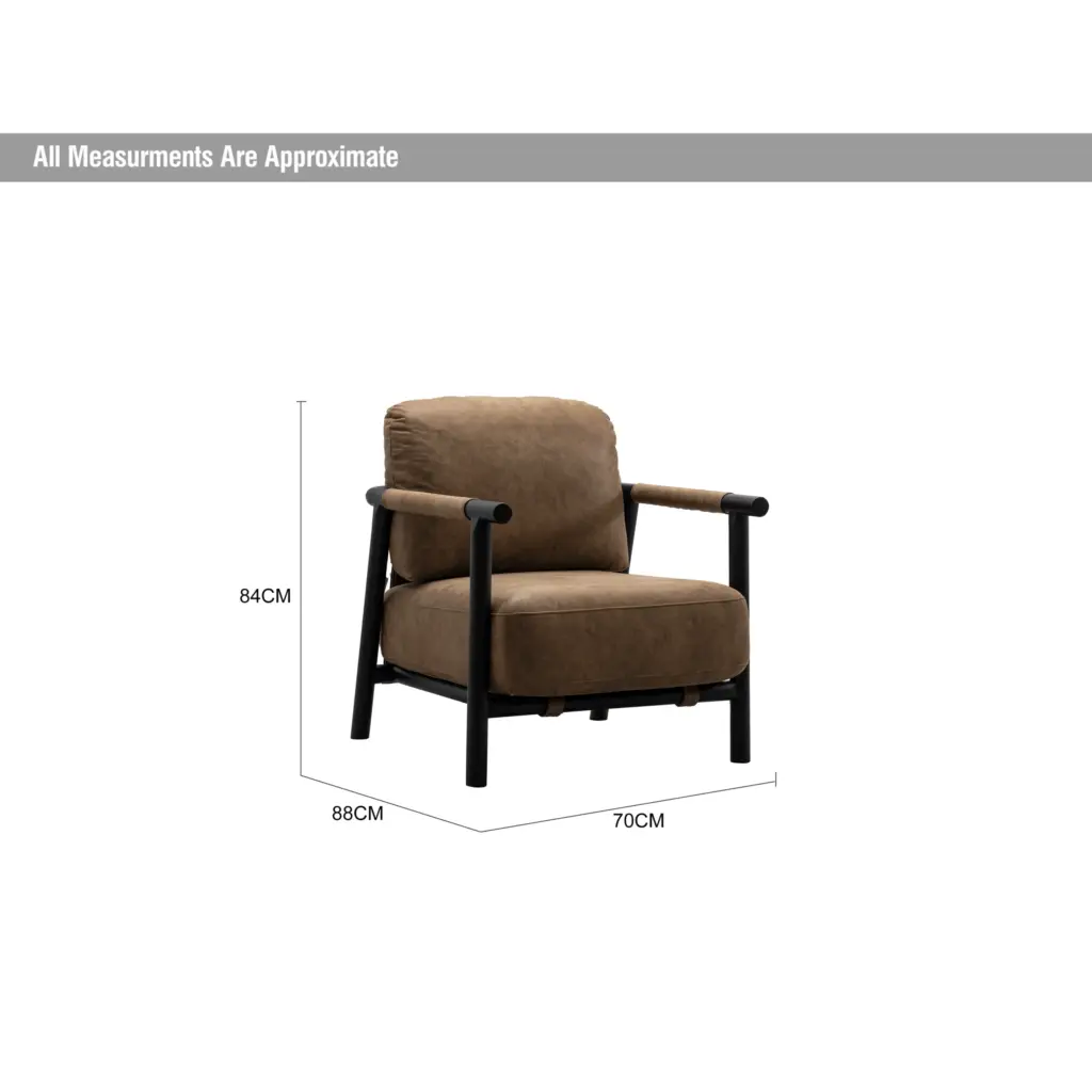 Sean Accent Chare Blk Brown Dia United Furniture