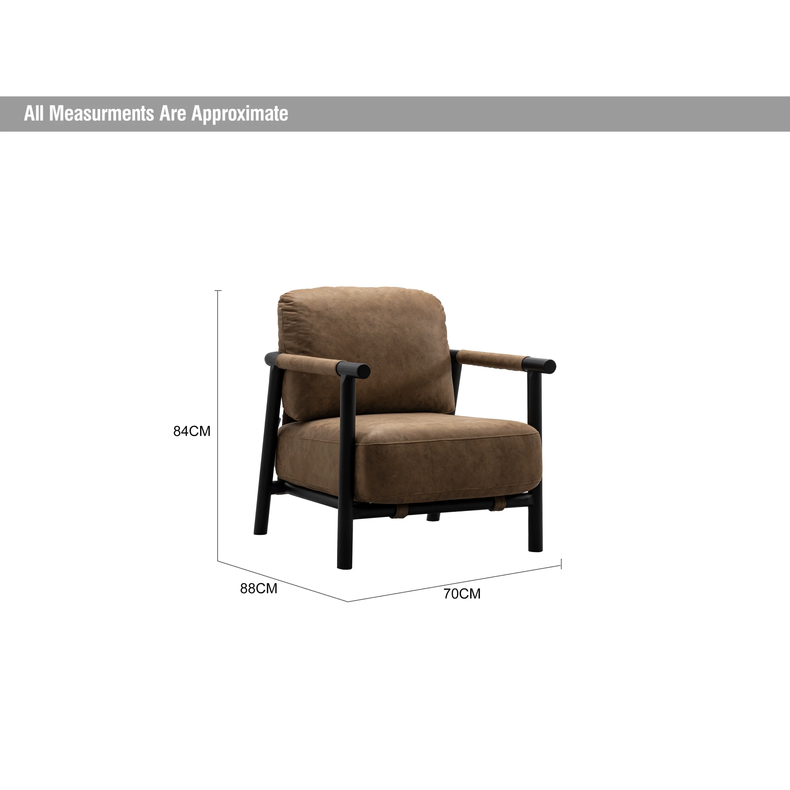 Sean Accent Chare Blk Brown Dia United Furniture