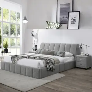 Picton King Bed - Light Grey