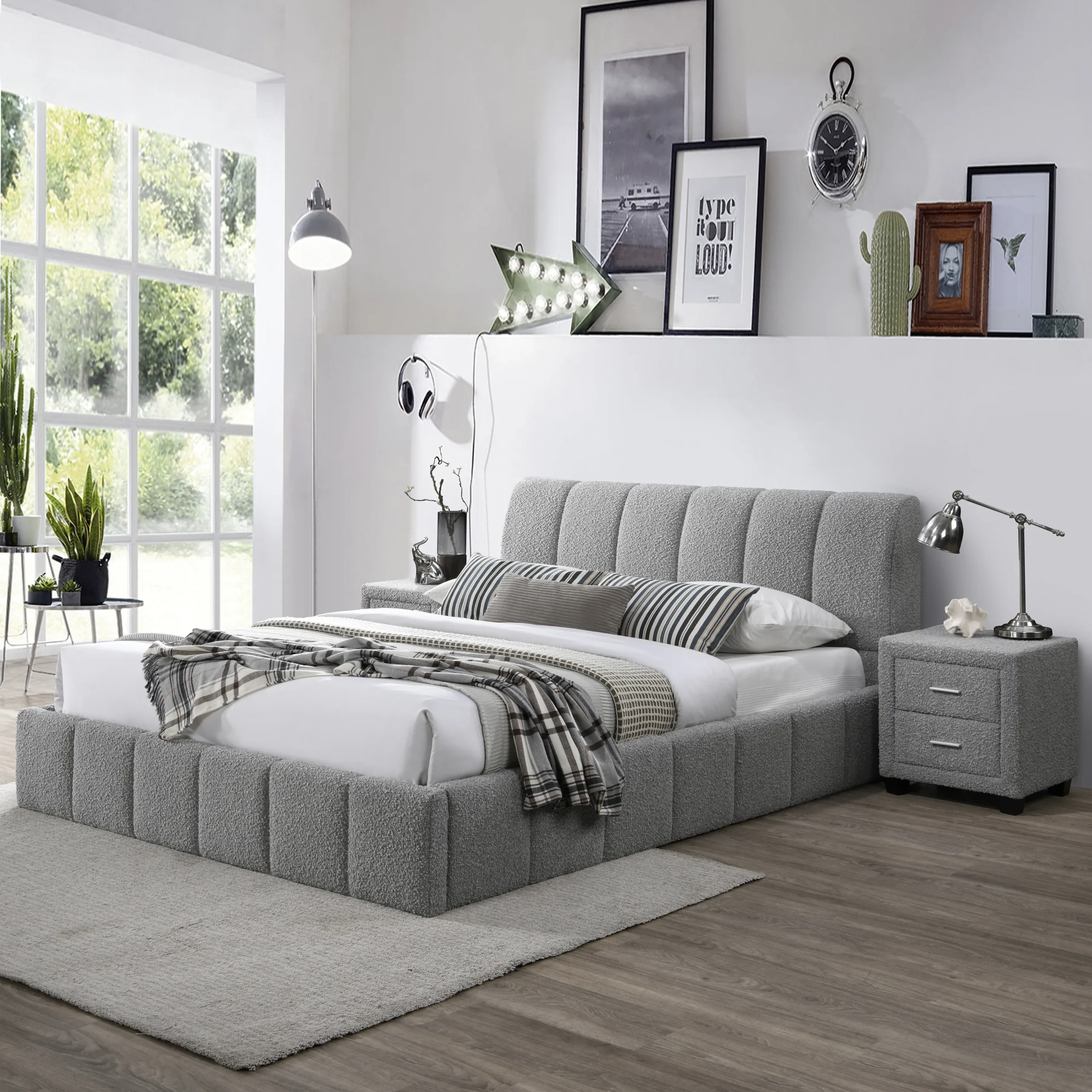 Picton Queenbed Grey Color United Furniture