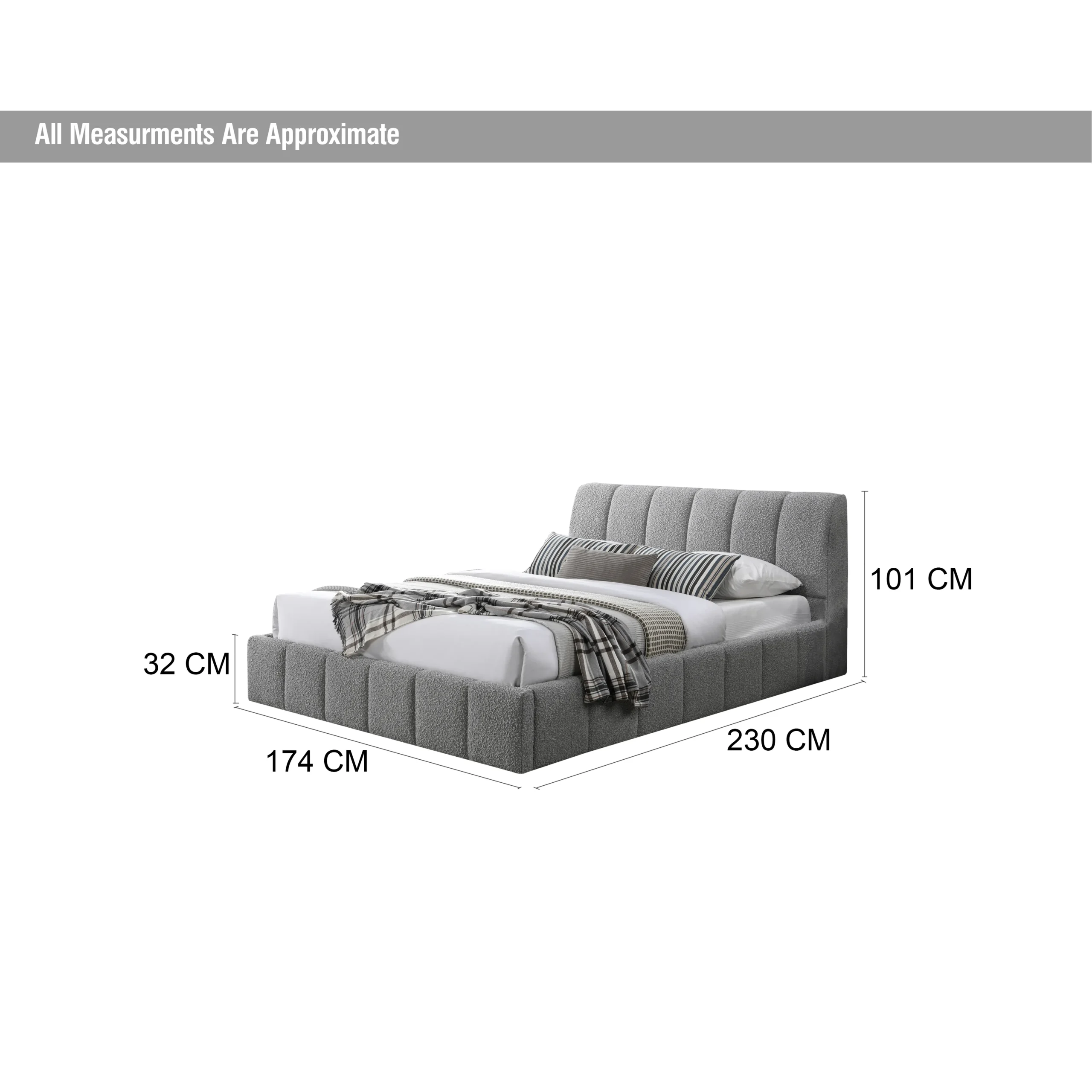 Picton Queenbed Grey Color Dim United Furniture