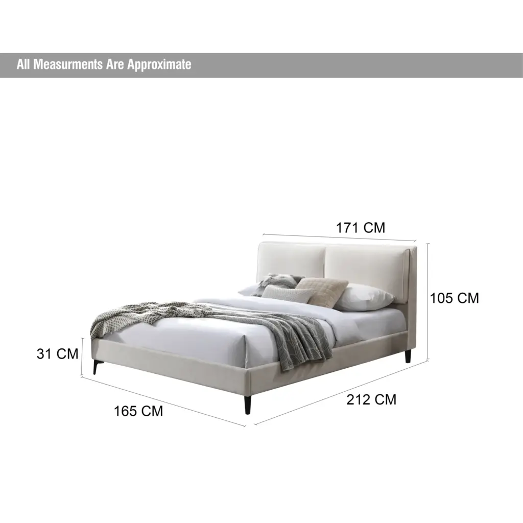 Porter Bed Cream Queen Dim United Furniture