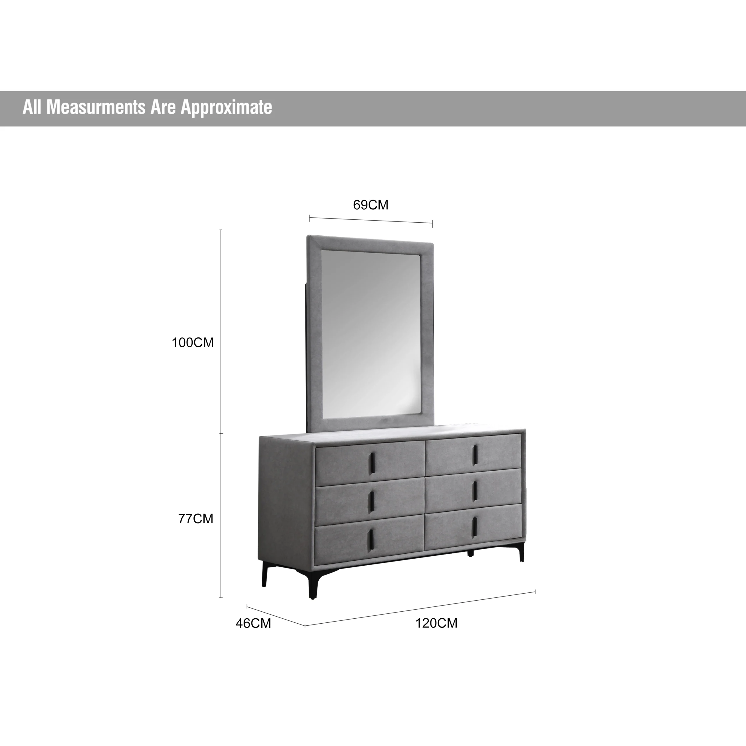 Poter Dresser Mirror Grey Dia United Furniture