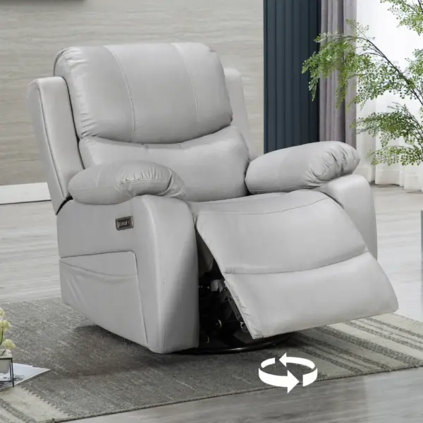 Teigen Single Rocker Power Recliner - Light Grey