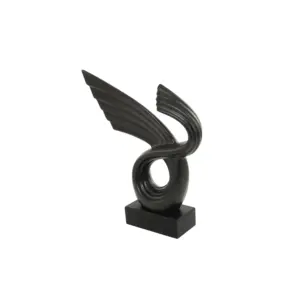 Black Porcelain Abstract Wing Sculpture (31395)