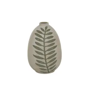Beige Ceramic Leaf Vase (32754)