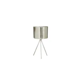Silver Metal Small Planter with Removable Stand 4"(34166)