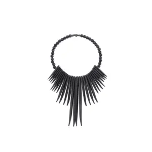 Black Wood Tribal Statement Necklace Wall Decor  (36687)
