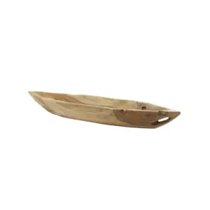 Brown Teak Wood  Live Edge Tray  (39186)