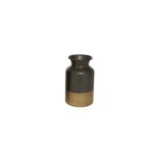 Gold Metal Decorative Vase with Gold Accents  8" (43311)