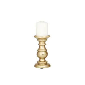 Gold Pillar Candle Holder 8" (46049)