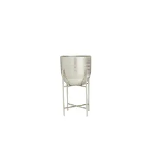 Silver Metal Indoor Outdoor Planter with Removable Stand 5" (51993)