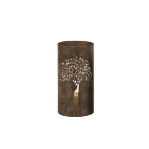 Copper Metal Tree Decorative Candle Lantern 12" (22096)
