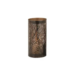 Bronze Metal Cutout Tree Branch Candle Lantern 12" (22098)