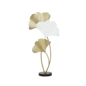 White Metal Leaf Sculpture (16431)