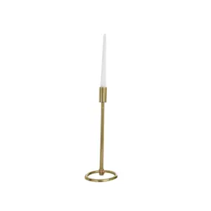 Gold Aluminum Metal  Candle Holder 14" (27988)