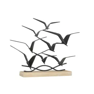 Black Metal Bird Sculpture (87814)