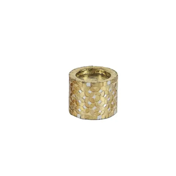 Gold Metal Handmade Candle Holder 4"(23897)
