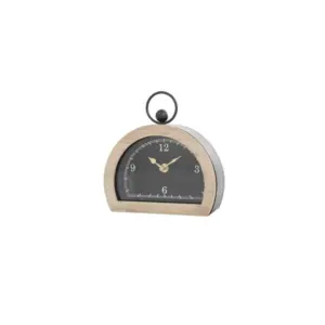 Black Wooden Semicircle Clock 7" (18522)