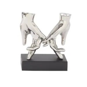 Silver Polystone Hands Sculpture (96763)