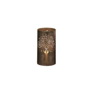 Copper Metal Tree Decorative Candle Lantern 9" (22096)