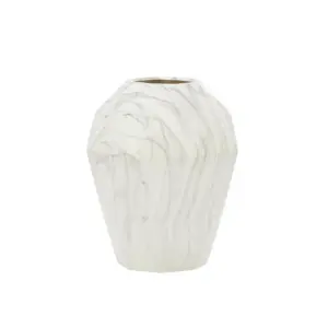 White Ceramic Faux Marble Vase (60773)
