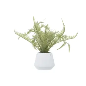 Fern Artificial Plant and White Ceramic Pot 18" (64085)