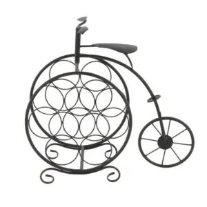 Metal Bike Wine Rack with Scrollwork (65883)