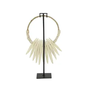 Tribal Sculpture with Stand (66056) - White