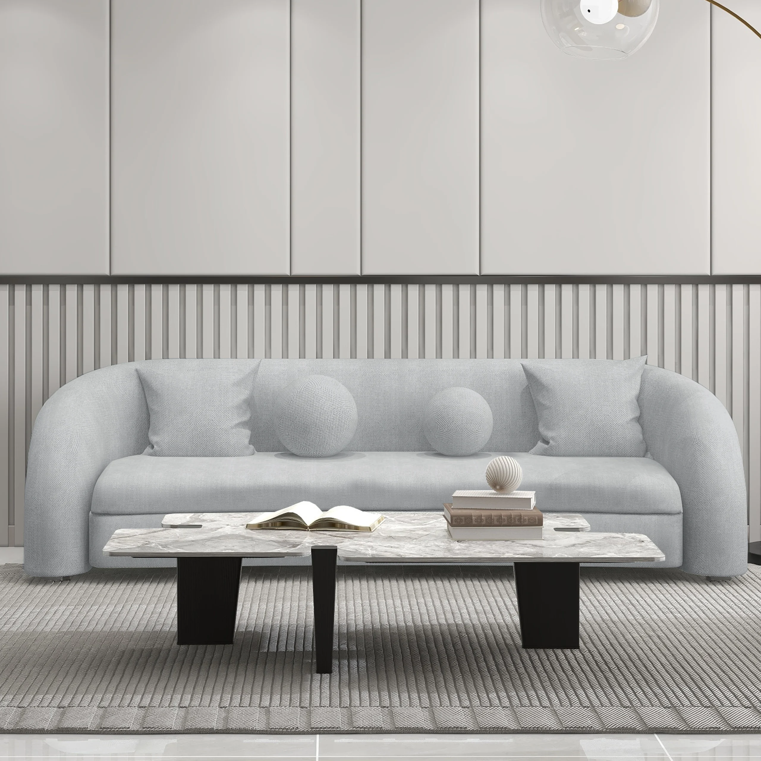 Balfour 3 Seater Sofa Light Grey A United Furniture