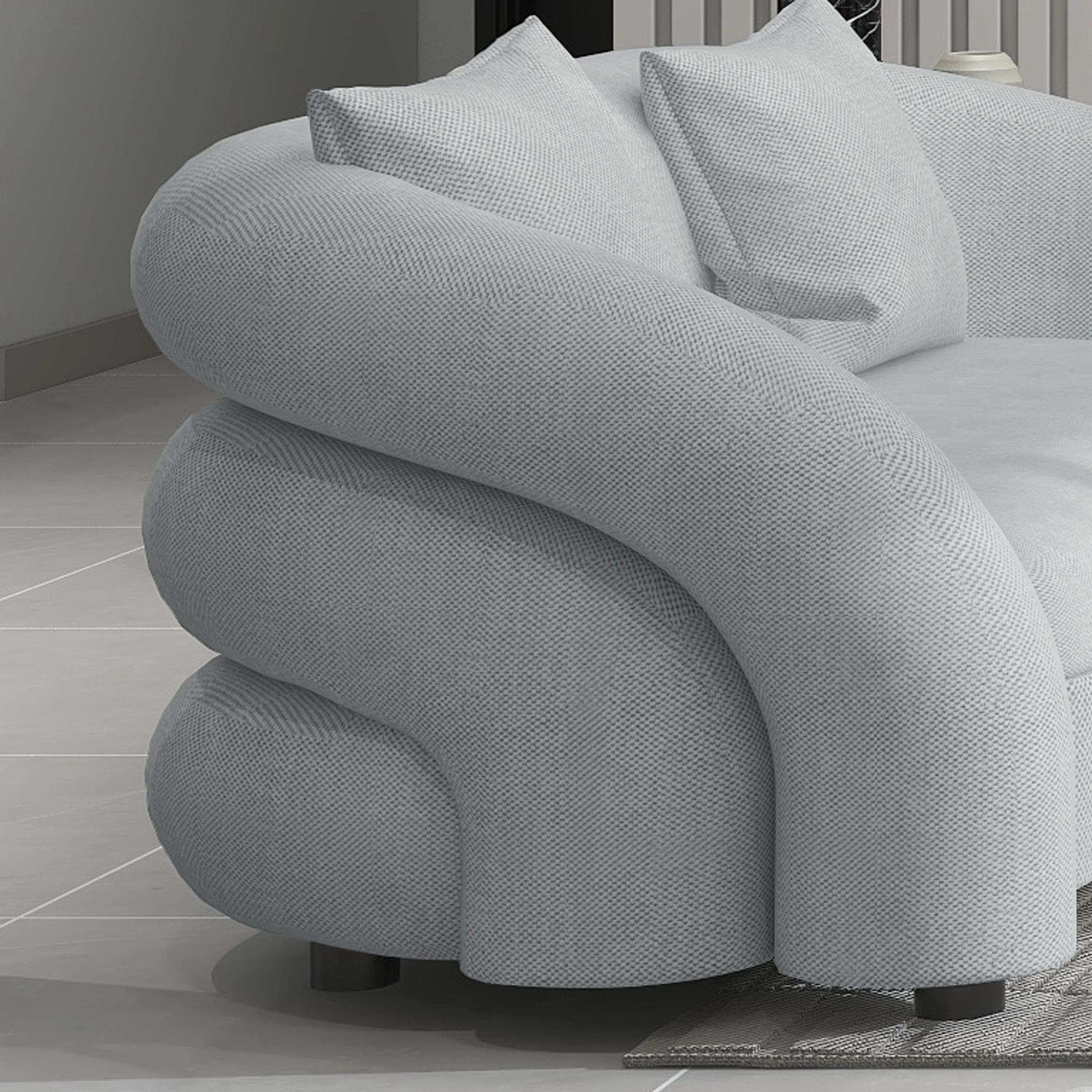 Balfour 3 Seater Sofa Light Grey Side2 United Furniture