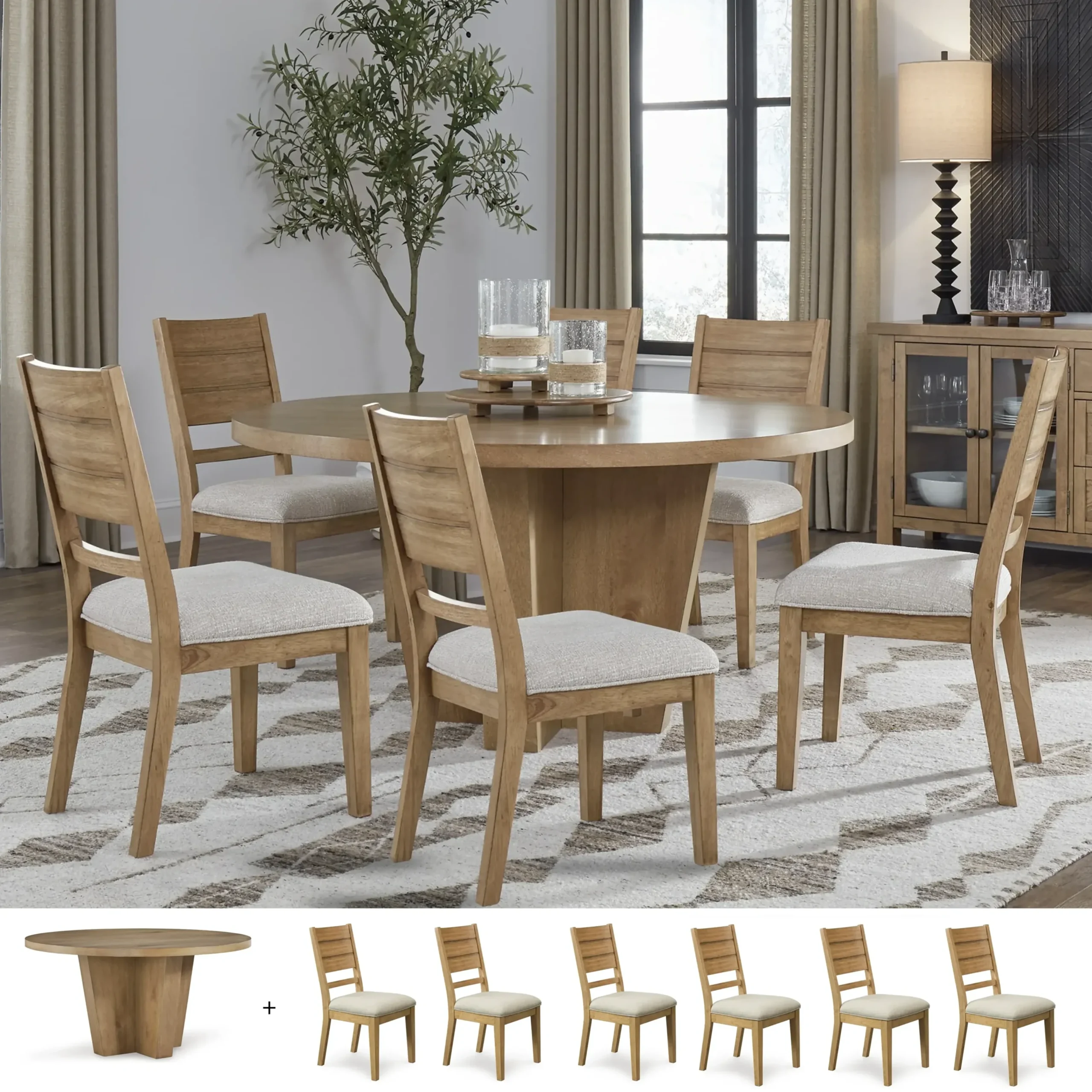 Kristiland 6-Seater Round Dining Set United Furniture
