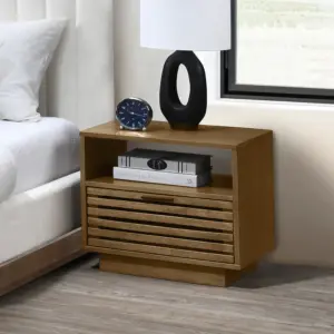 Luban Night Stand - Wooden Oak