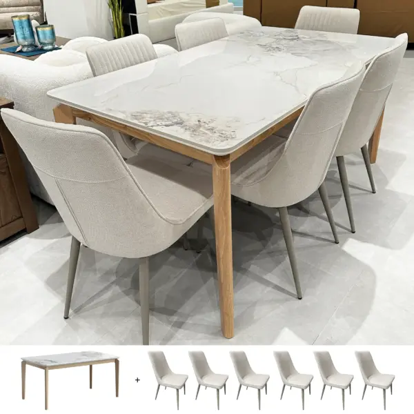 Natal 6-Seater Dining Set - White