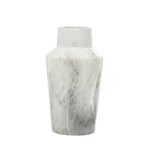 Gray Ceramic Faux Marble Decorative Vase (60758)