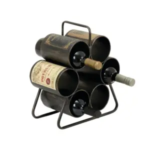 Black Metal 6 Bottle Wine Rack (34885)