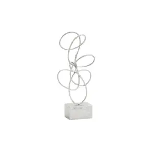 Silver Metal Abstract Swirl Decorative Sculpture (54489)